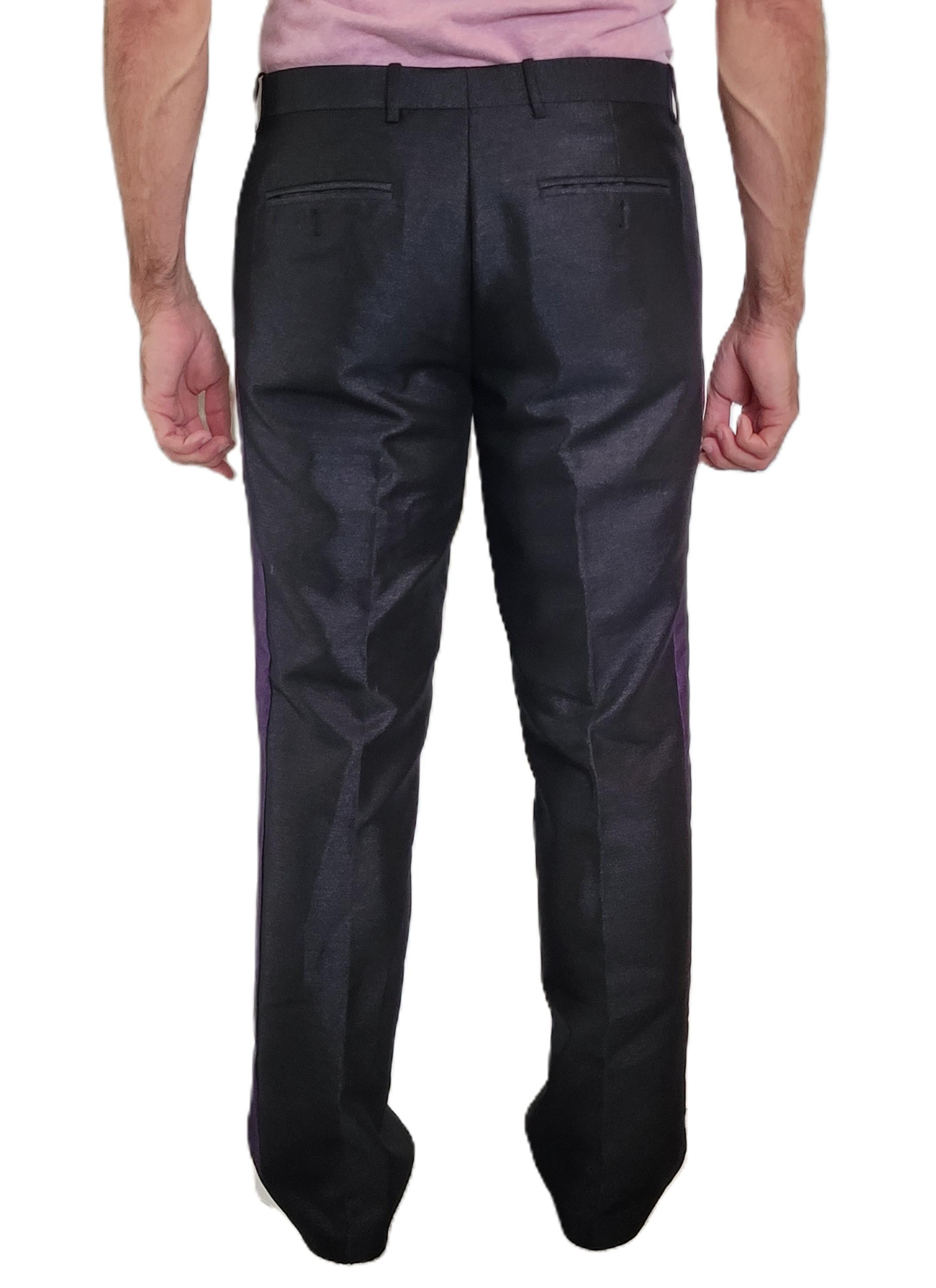 I.N.C 35x29 Black Shiny w/ Purple Stripe Size 34R - 3 Thumbnail
