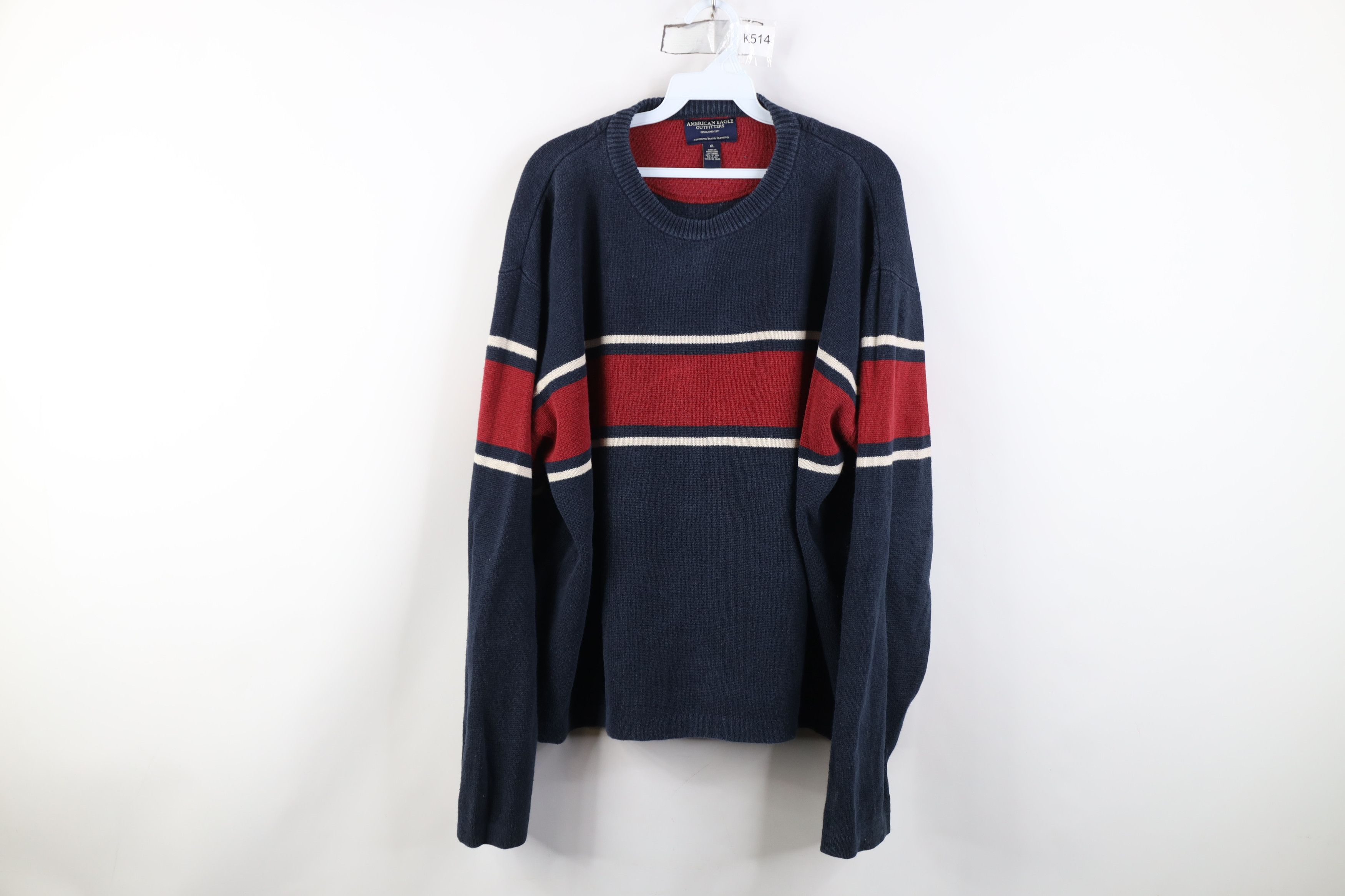 American Eagle Outfitters Vintage 90s Y2K American Eagle Block Knit Crewneck Sweater Size US XL / EU 56 / 4 - 1 Thumbnail