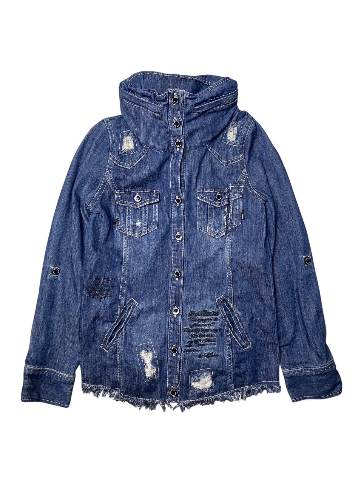 If Six Was Nine 2000's Backs Sevelians Bono Poem Denim Jacket Size US S / EU 44-46 / 1 - 2 Thumbnail