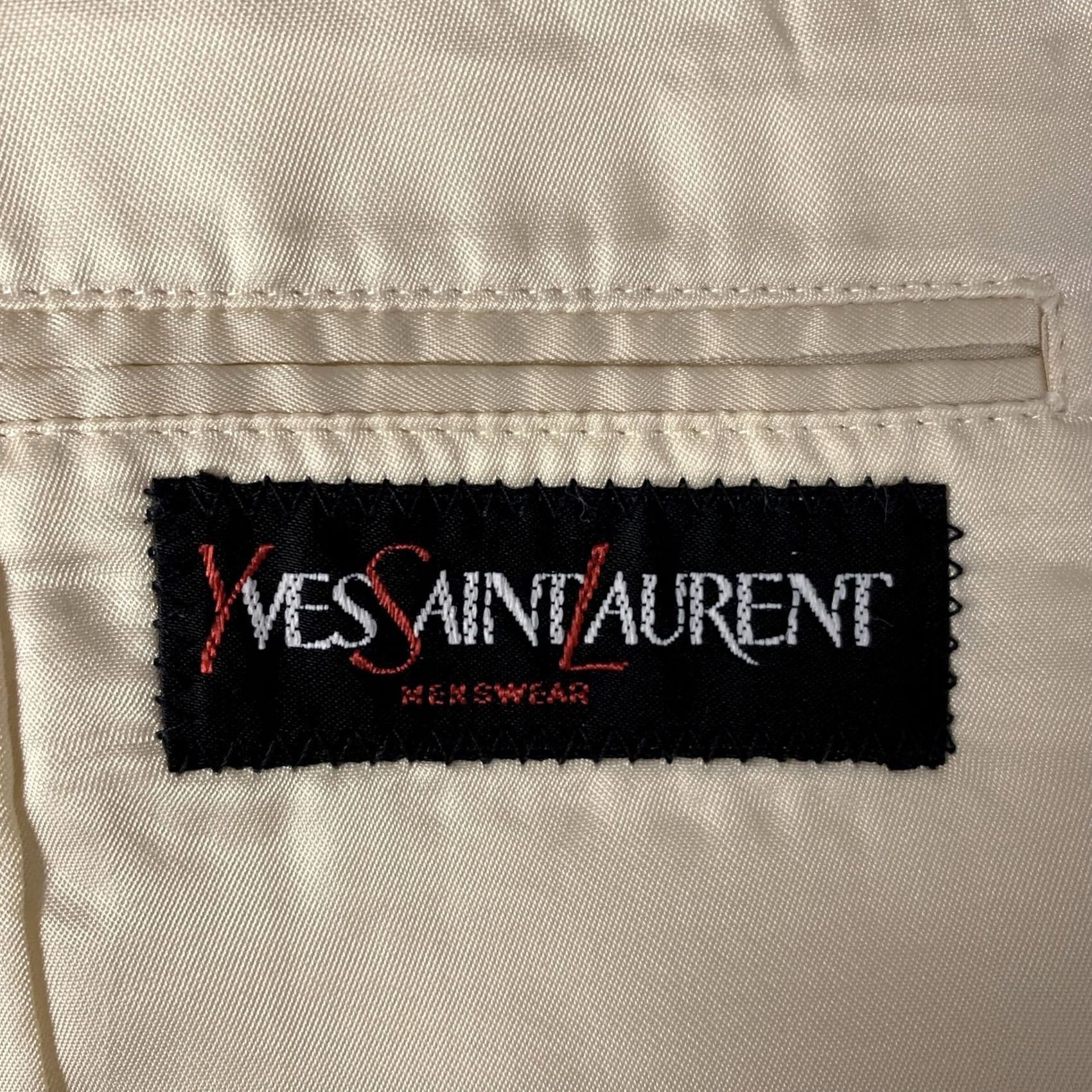 Yves Saint Laurent VINTAGE YVES SAINT LAURENT Size 38 Cream Tweed Wool Blend Sport Coat Blazer Men Size 38R - 5 Thumbnail