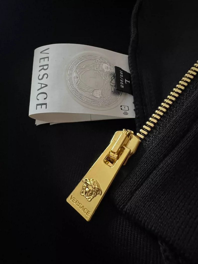 Versace Versace Diamond-embedded gold-zipped sweatshirt with diamo Size L / US 10 / IT 46 - 7 Thumbnail