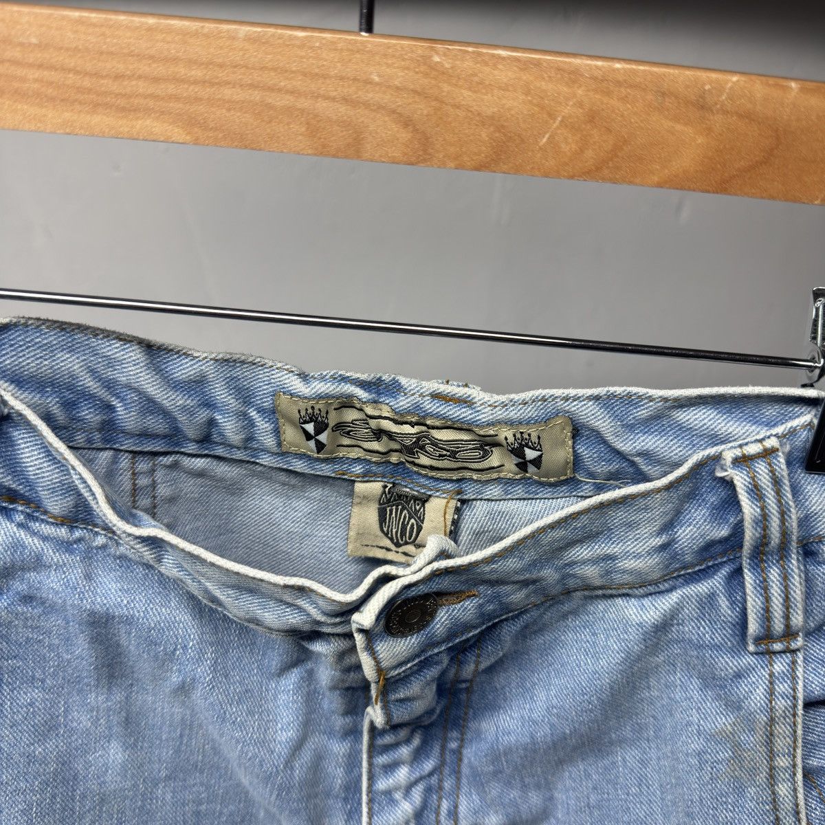JNCO 90s Jnco Embroidered Faded Denim Shorts Jorts Skater Grunge Size US 36 / EU 52 - 3 Thumbnail