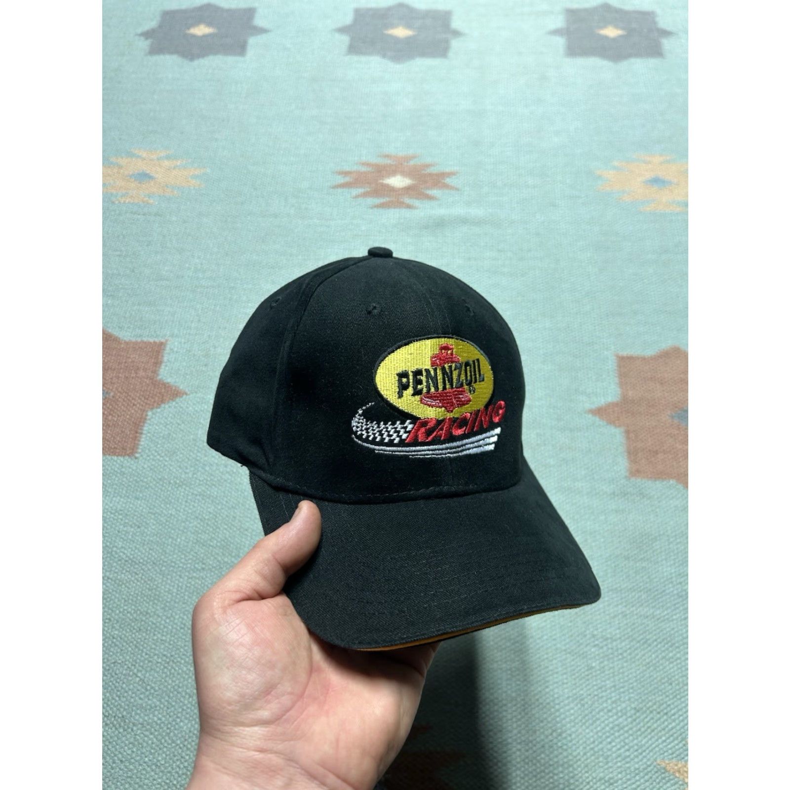 NASCAR VINTAGE Pennzoil Racing logo nascar strapback hat cap Black adjustable cotton Men Size ONE SIZE - 2 Thumbnail