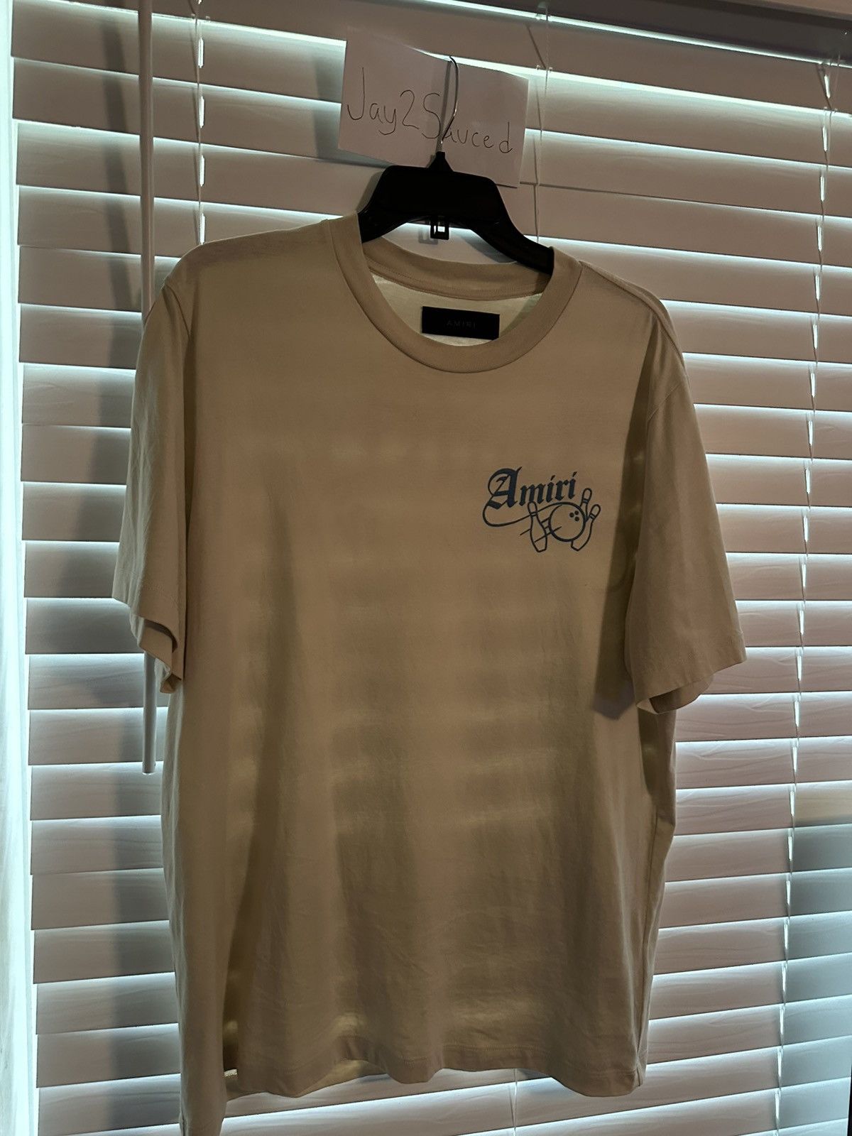 Amiri Beige Amiri Bowling Tee Size US L / EU 52-54 / 3 - 4 Thumbnail