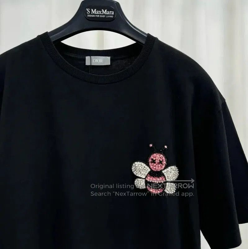 Dior Dior Black Cotton Embroidered Logo T-Shirt . Size US XS / EU 42 / 0 - 3 Thumbnail