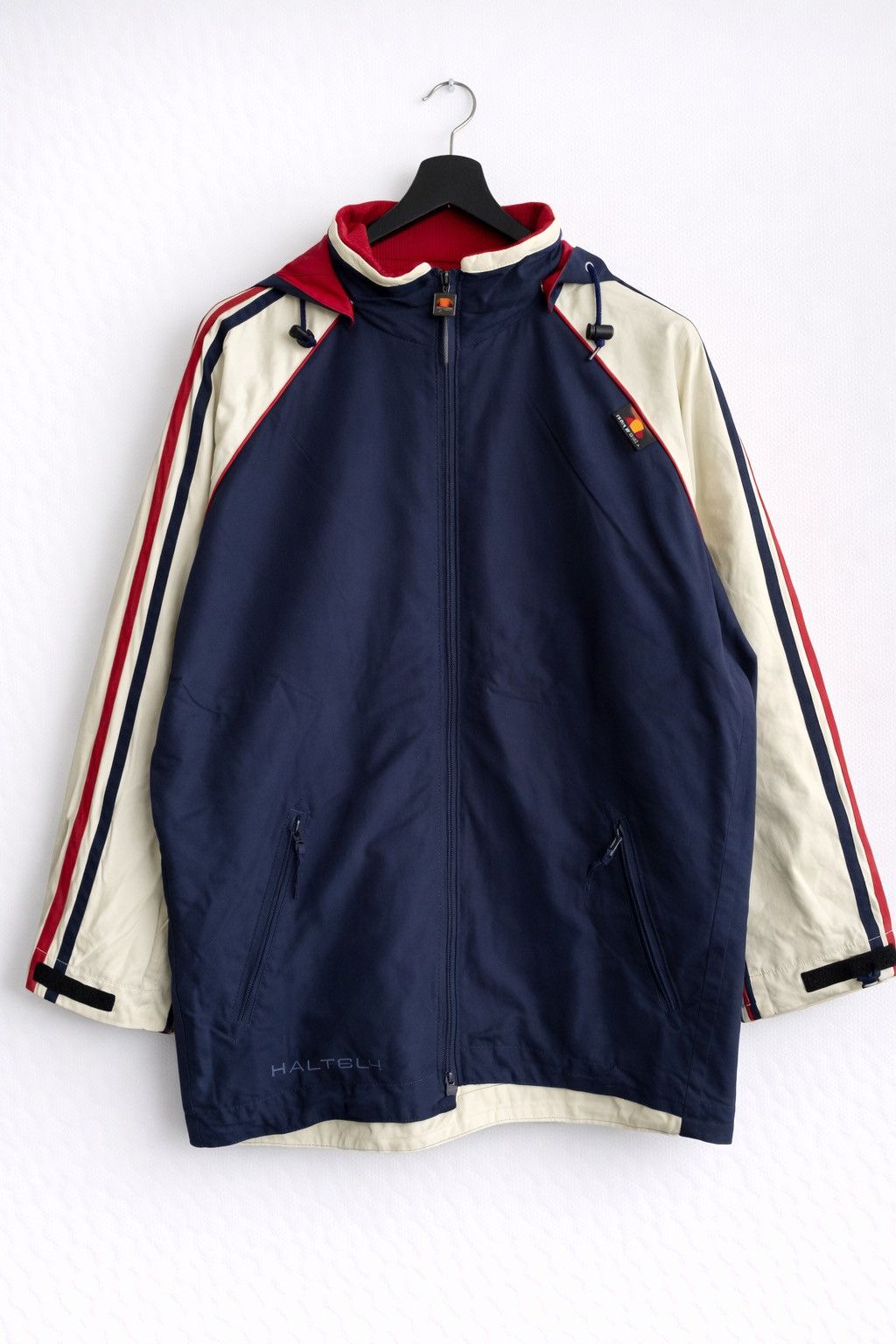 Ellesse × Goldwin Vintage Ellesse Halfball Hooded Jacket Navy White Red Jacket Size US S / EU 44-46 / 1 - 1 Thumbnail