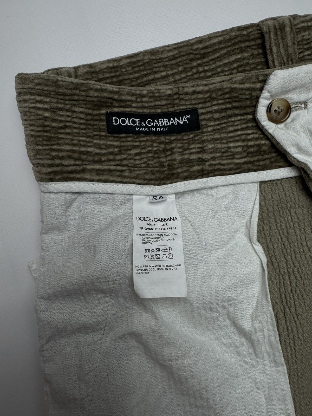Dolce & Gabbana Dolce & Gabbana Archive Textured Corduroy Zipped Hem Pants Size US 35 - 5 Thumbnail
