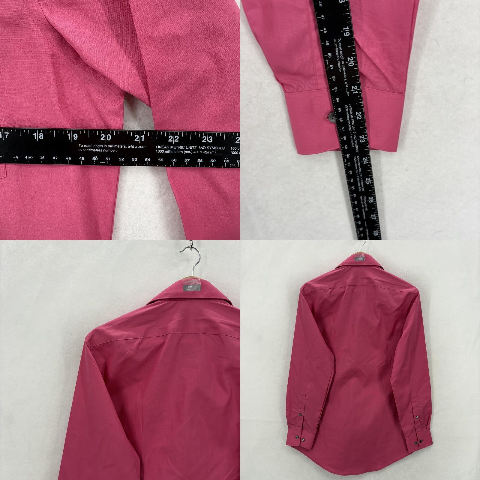 Van Heusen Van Heusen Dress Shirt Mens 15 32/33 M Desert Rose Fitted Wrinkle Free NWT Size 40R - 9 Thumbnail