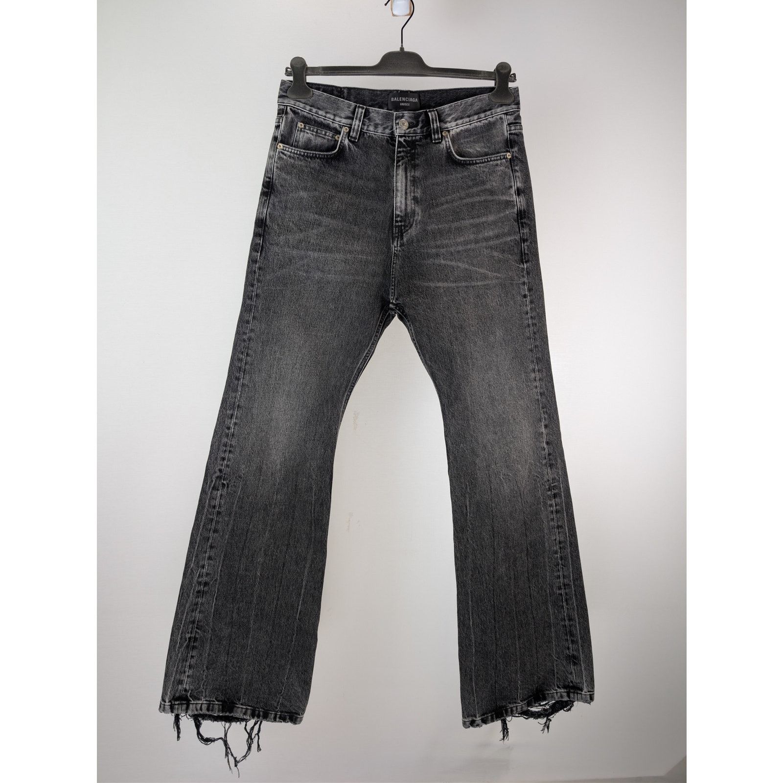 Balenciaga o1rshd1 Flared Pants 1090 Organic Japanese Denim in Noir Size US 30 / EU 46 - 2 Thumbnail