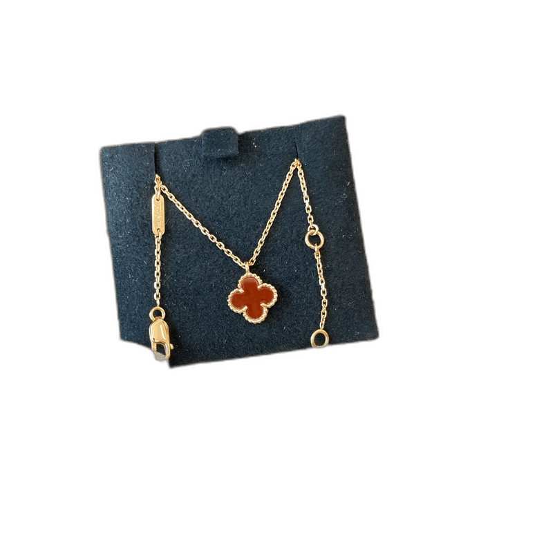 Cartier VCA Red Agate Flower Necklace Size ONE SIZE - 1 Thumbnail