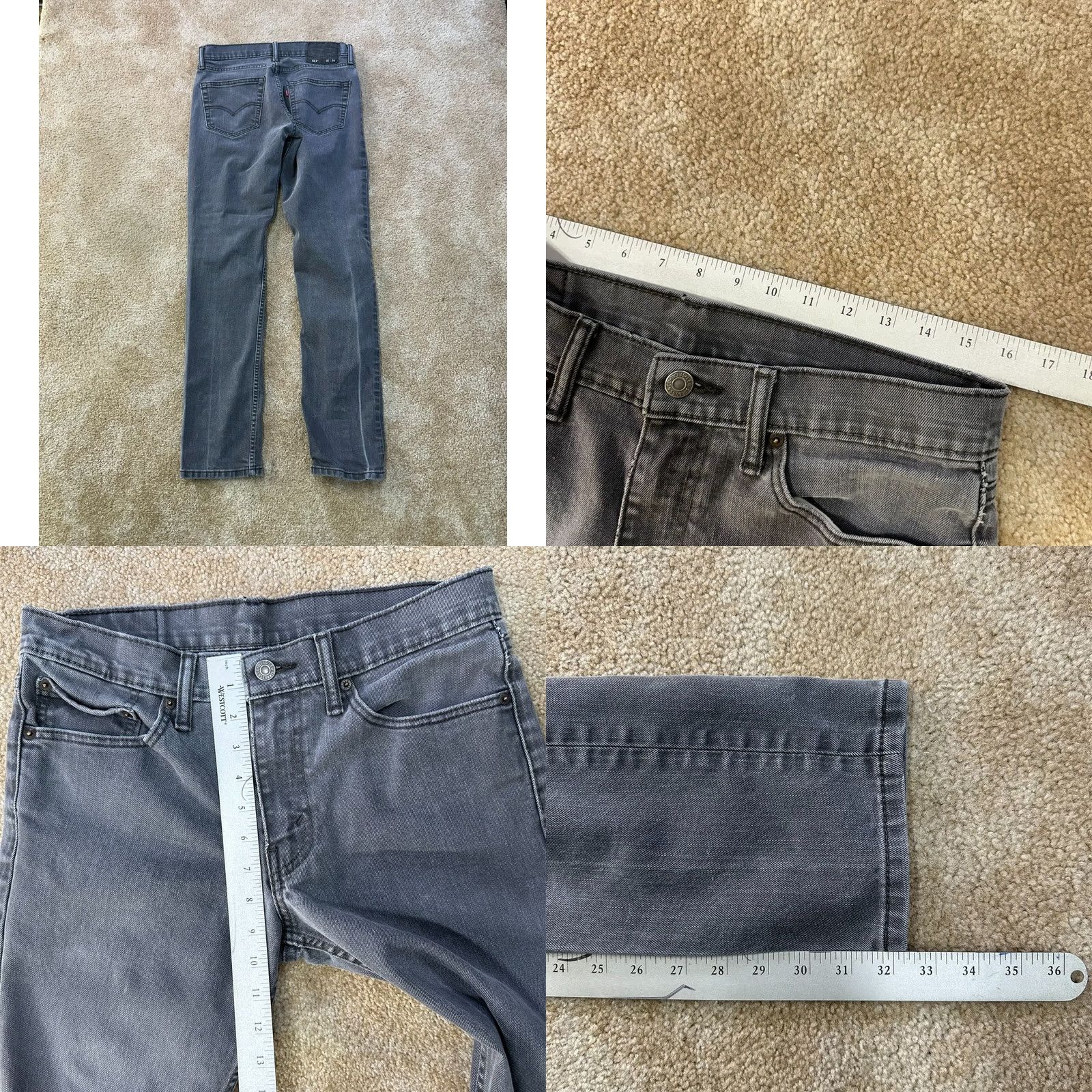 Levi's Levi's 511 Slim Straight Leg Jeans Men 32x34 Gray Denim Stretch Size US 32 / EU 48 - 8 Thumbnail