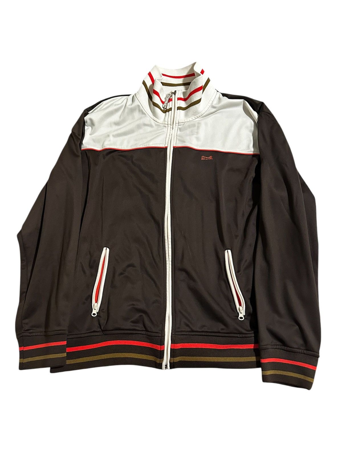 Le TIGRE Vintage Rare Retro Le Tigre Jacket Hiphop Brown Tan Orange Size US XL / EU 56 / 4 - 1 Thumbnail