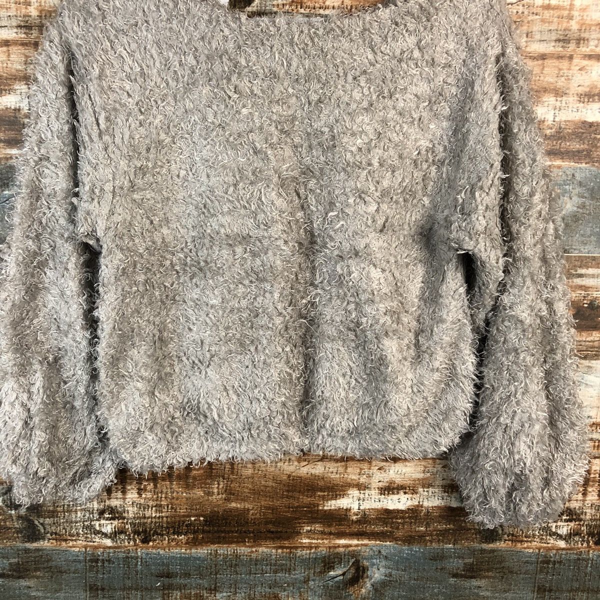 Japanese Brand DL Rope Picnic Grey Mohair Knitwear #C425 Size XS / US 0-2 / IT 36-38 - 3 Thumbnail