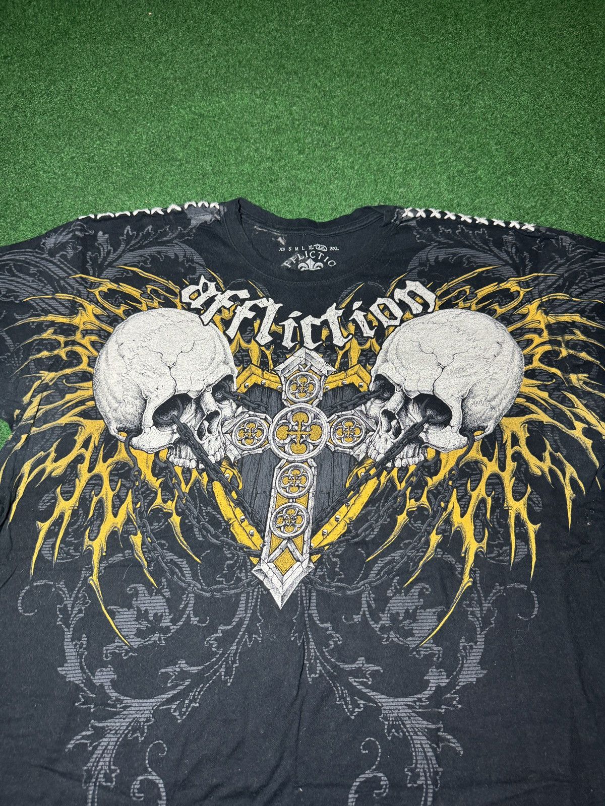 Affliction Y2K Affliction MMA Skull Gothic Biker 2XL Grunge T Shirt Size US XXL / EU 58 / 5 - 2 Thumbnail