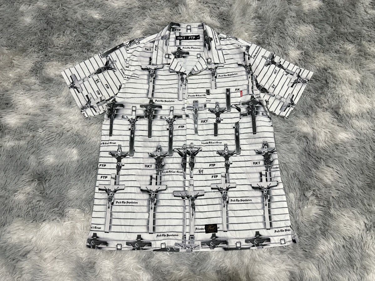 FUCT × Fuck The Population 🔥Rare Fuct x FTP Shirt Cross Button Up Size US L / EU 52-54 / 3 - 2 Thumbnail