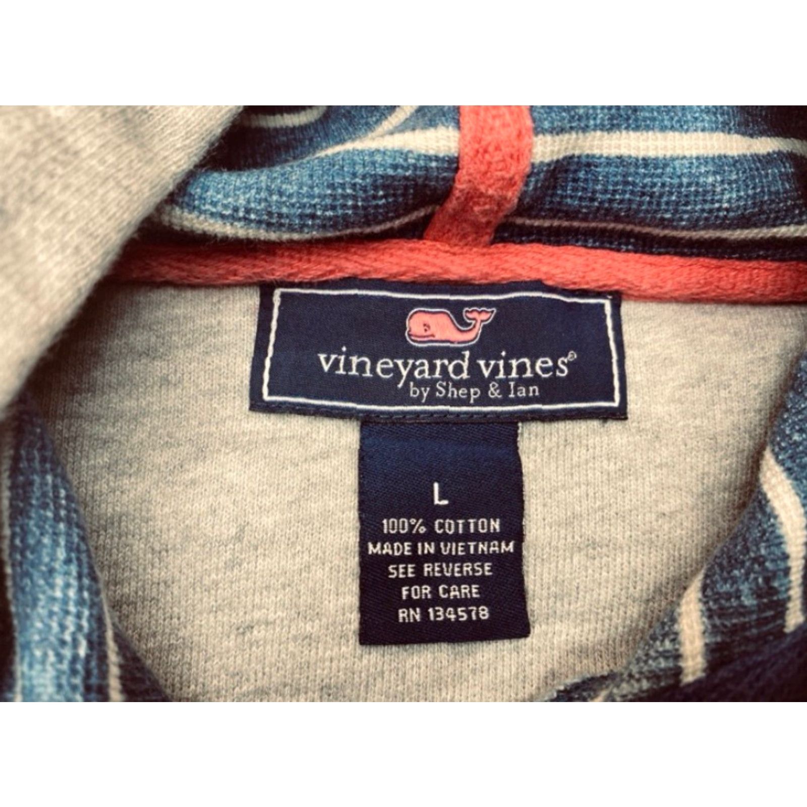 Vineyard Vines Vineyard Vines Mens Large Gray Knit Logo Pullover Hoodie Sweatshirt Shirt 8240 Size US L / EU 52-54 / 3 - 7 Thumbnail