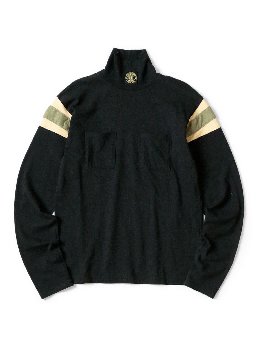 image of Kapital Hard-Ball High Neck Pocket Long Sleeve T-Shirt in Black, Men's (Size Medium)