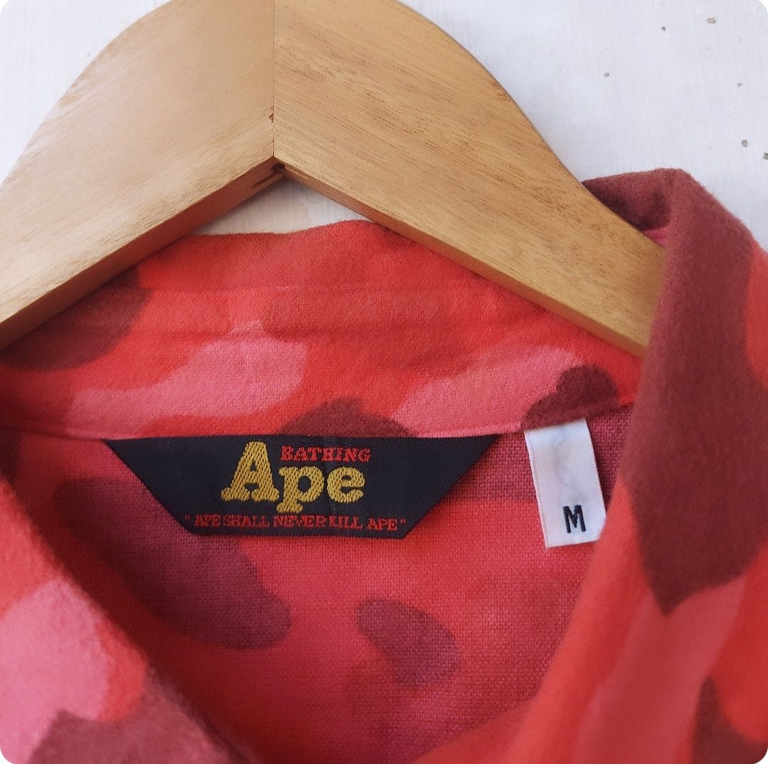 Bape Vintage BAPE Red Camo Long Sleeve Button Shirt Size US M / EU 48-50 / 2 - 12 Thumbnail