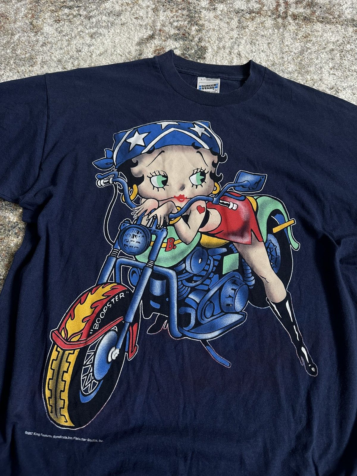 Cartoon Network × Vintage 🔥 Rare Betty Boops 1997 Boopster Biker Tee Size US L / EU 52-54 / 3 - 2 Thumbnail