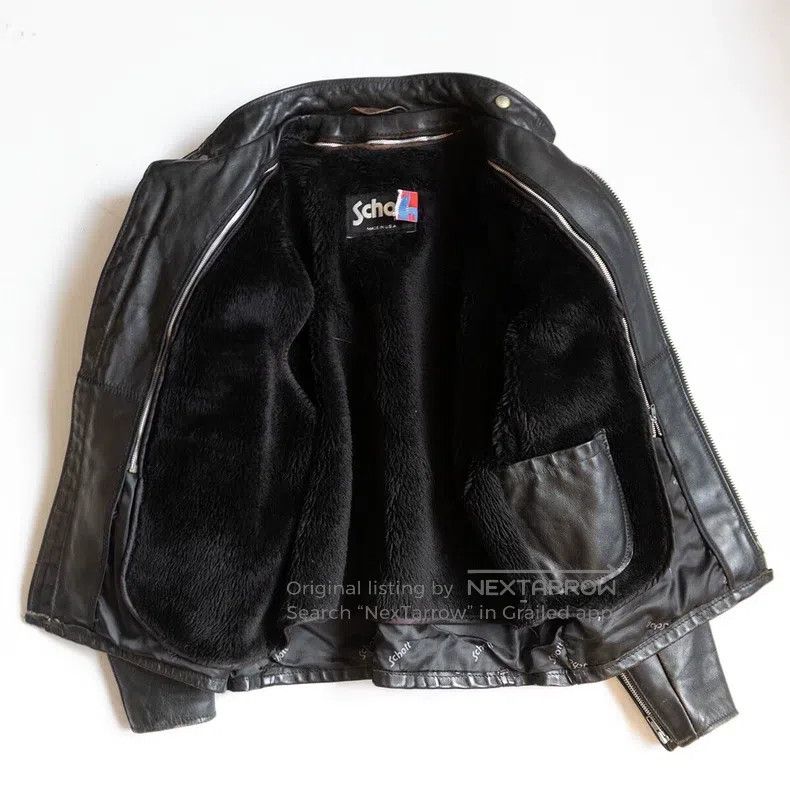 Schott Schott Straight stand-up collar leather jacket Size US XL / EU 56 / 4 - 3 Thumbnail