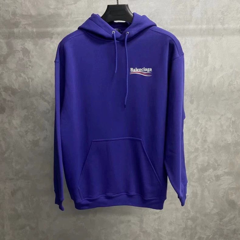 Balenciaga Balenciaga latest blue cola printed logo hoodie-2506 Size US S / EU 44-46 / 1 - 1 Thumbnail