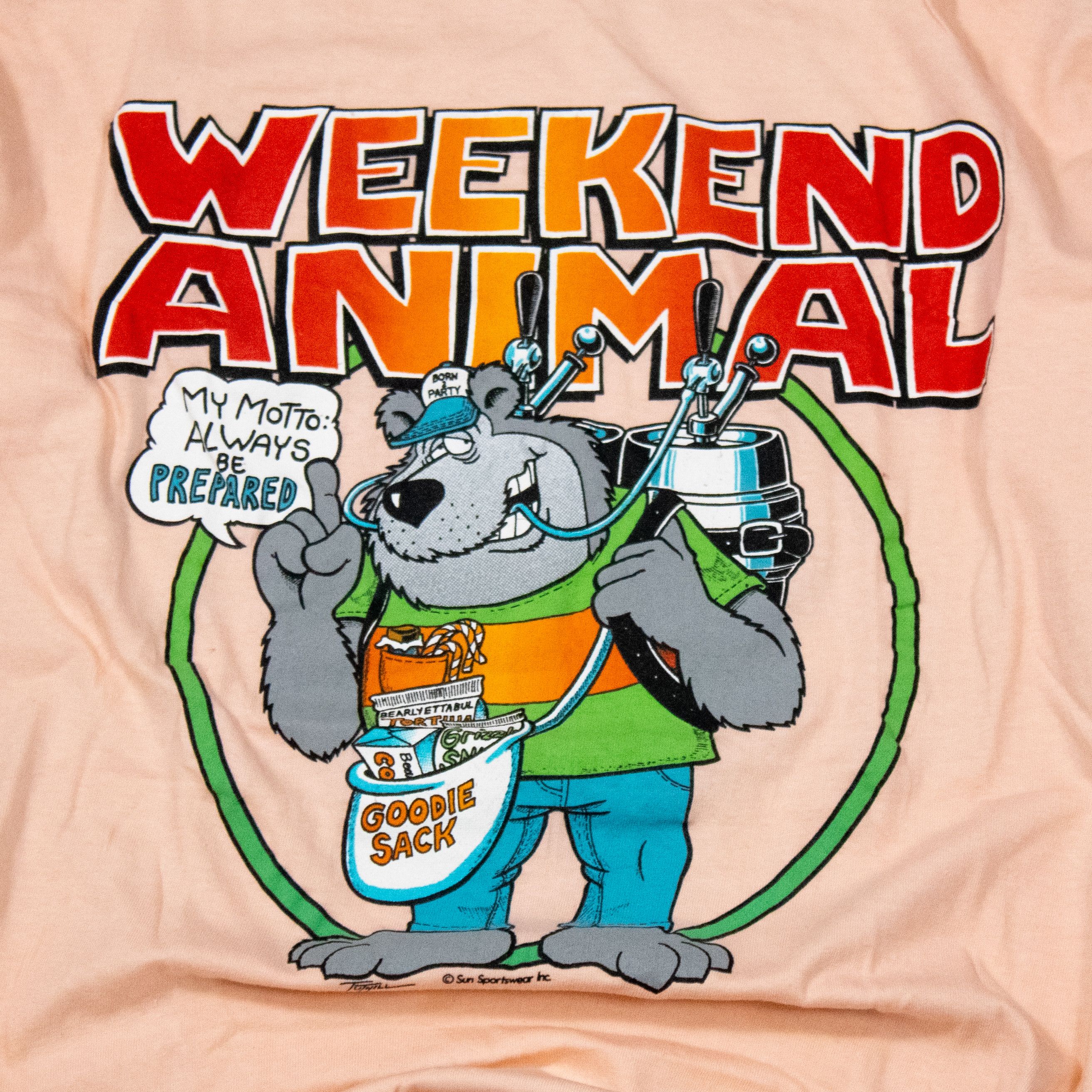 Vintage Vintage 1990’s Weekend Animal Single Stitch Pink Tee Size US M / EU 48-50 / 2 - 4 Thumbnail