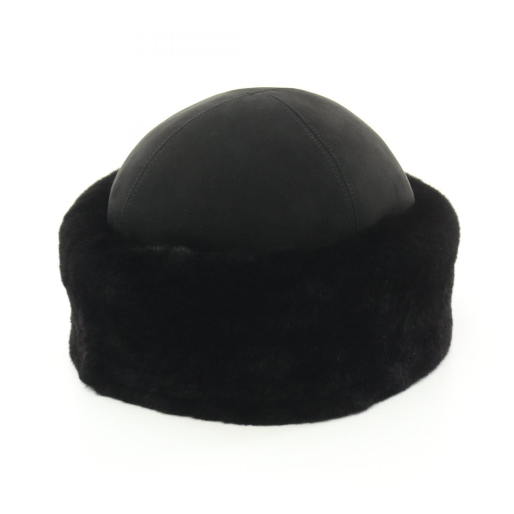 Hermes Hermes Hermes Beaver Shearling Hat Natural Material Hats Size ONE SIZE - 1 Thumbnail