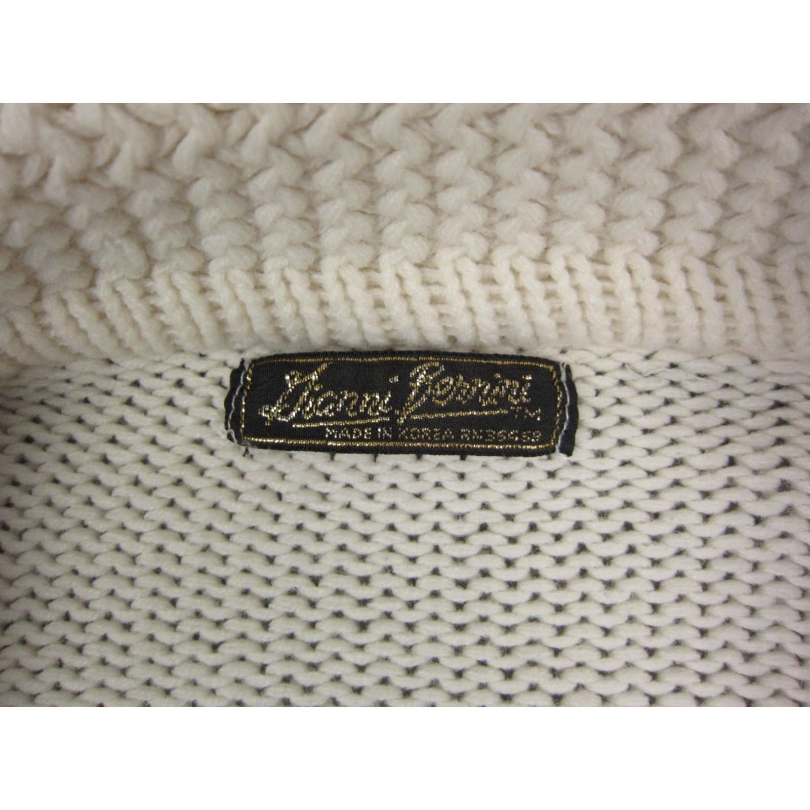 Vintage VINTAGE Gianni Berinni Cardigan Womens 46 Creme Big Collar Knit Sweater 70s 80s Size L / US 10 / IT 46 - 3 Thumbnail