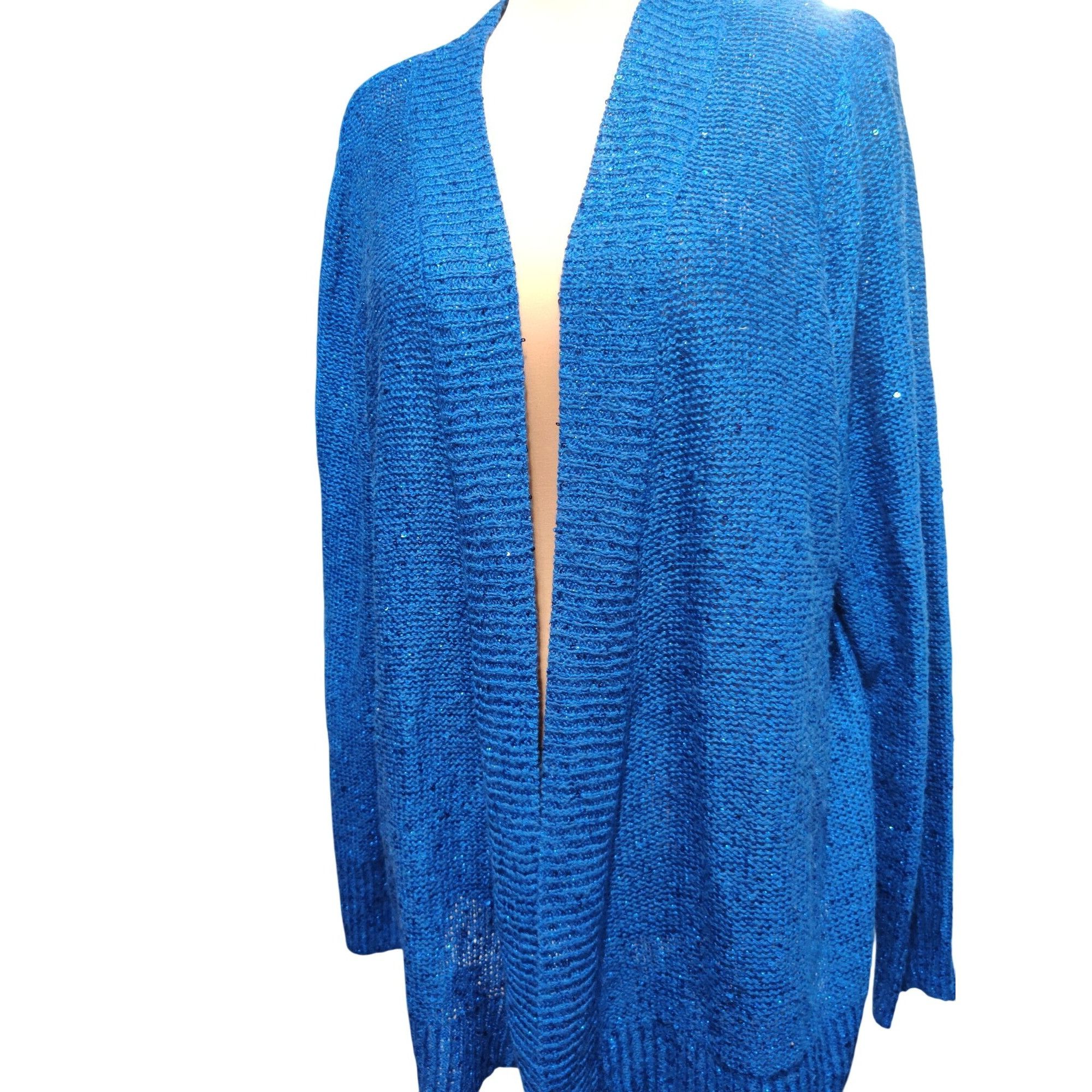 Other White Stag XXL 20 Womens Plus Size Sweater Blue Sequin Knit Size XXL / US 16-18 / IT 52-54 - 9 Thumbnail