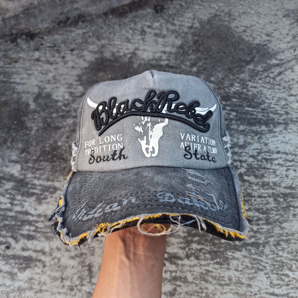 14th Addiction × Cowboy Equipment SICK,, wash distressed, black rabel hat Size ONE SIZE - 2 Thumbnail