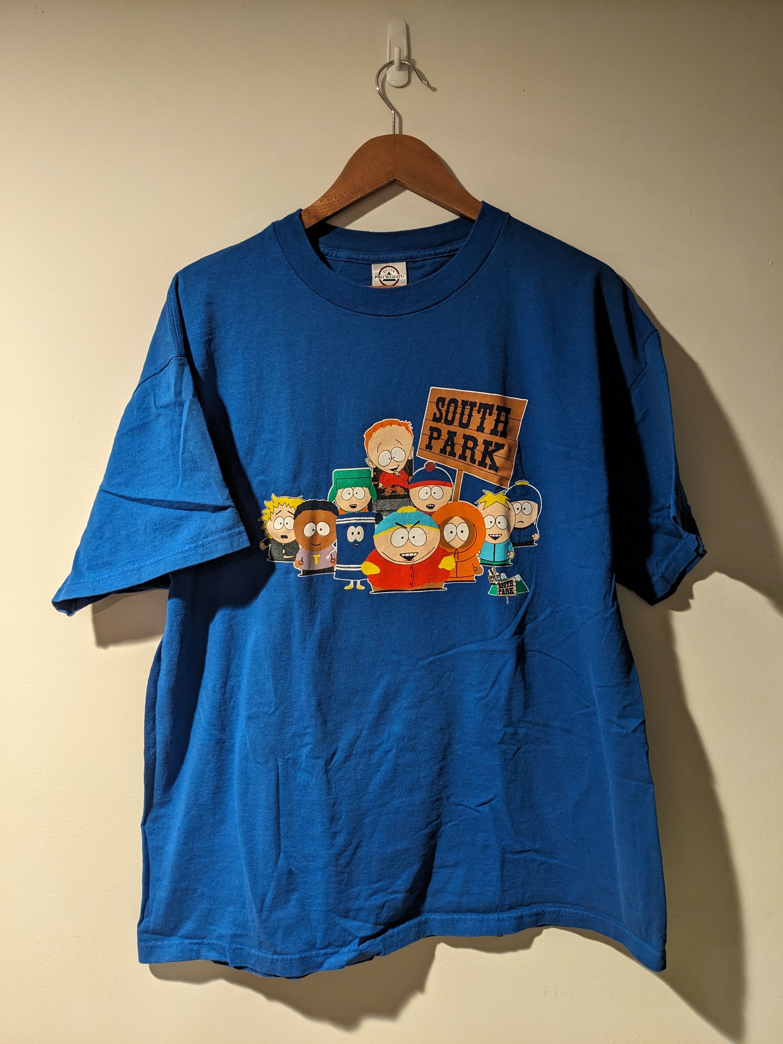 Vintage Y2K South Park Cartman Kenny Blue X-Large T-shirt