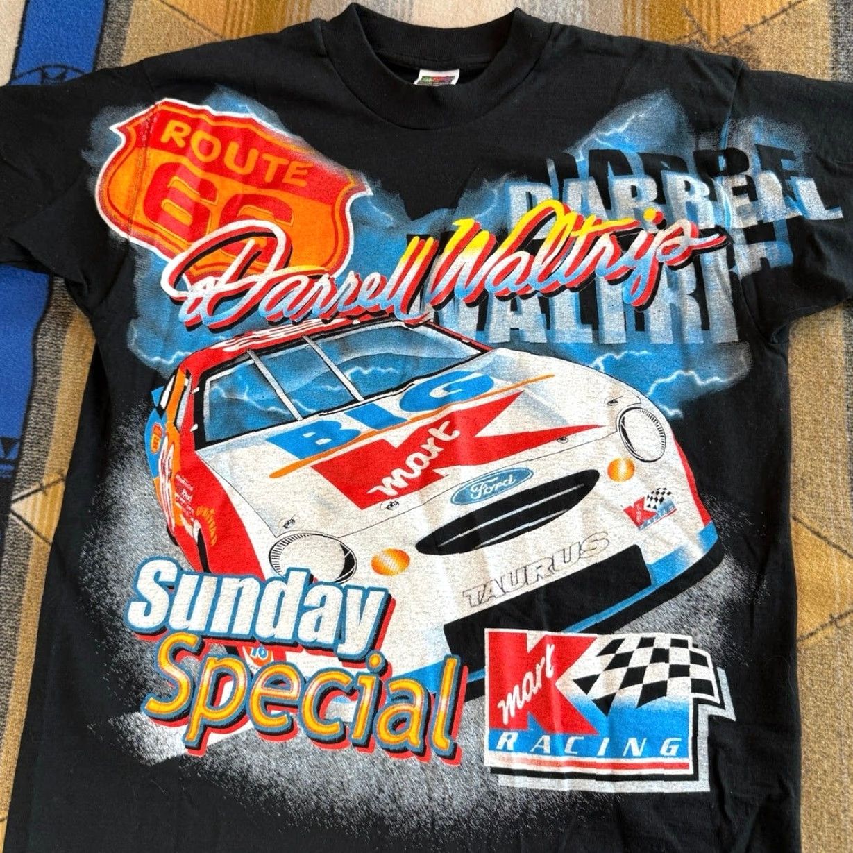 Fruit Of The Loom VINTAGE Darrell Waltrip NASCAR AOP All Over Print T-Shirt Size Large Cars Size US L / EU 52-54 / 3 - 4 Thumbnail