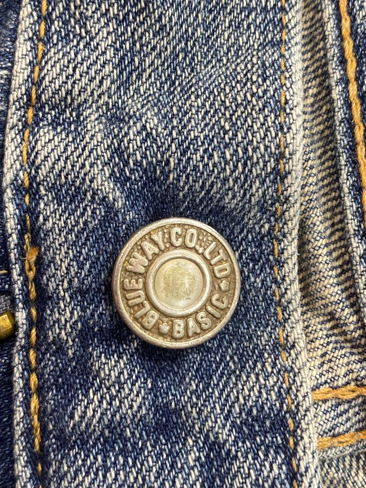 Japanese Brand Blue Way Brand Whiskers Faded Wash Style Distressed Jeans Size US 27 - 10 Thumbnail