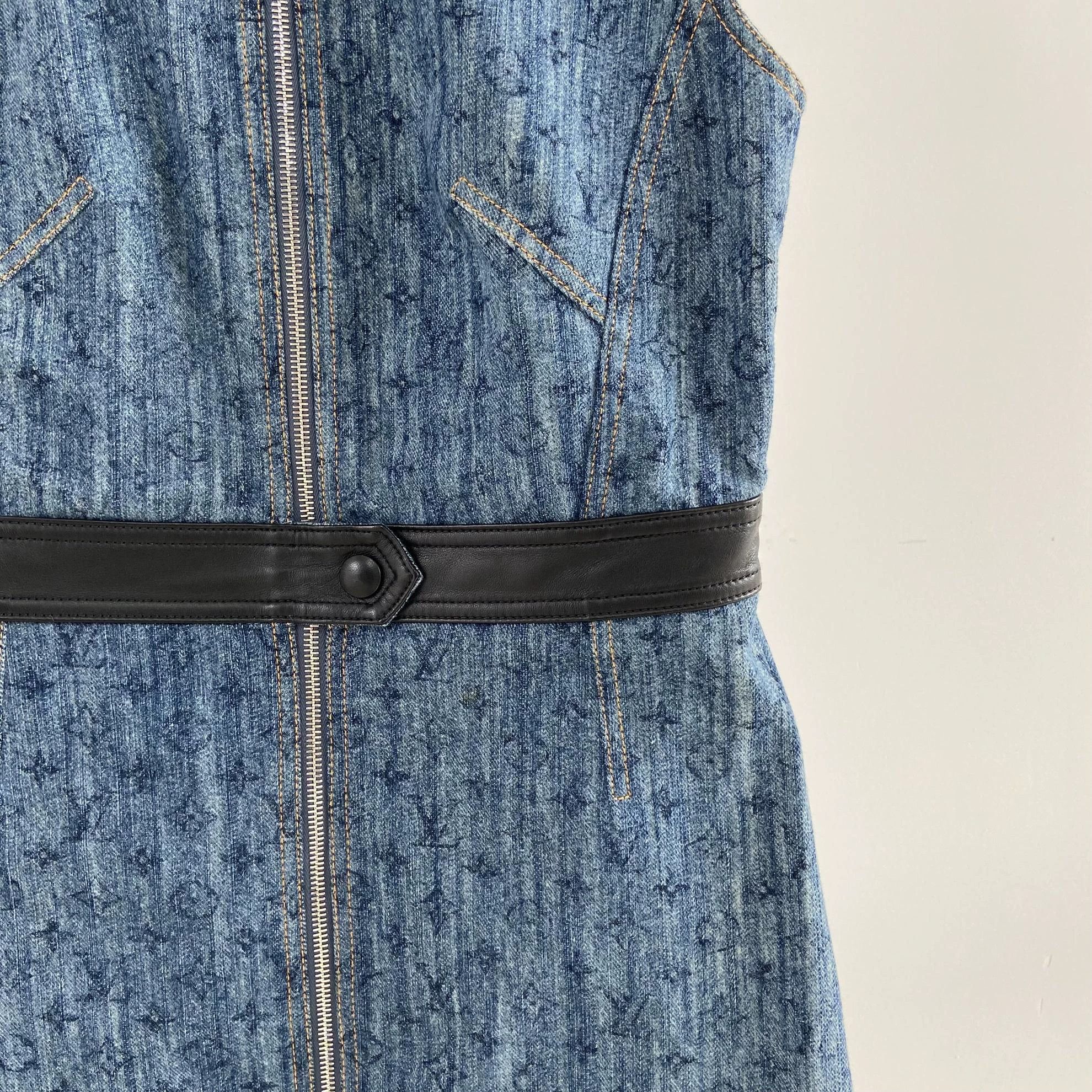 Louis Vuitton Louis Vuitton Monogram Denim Dress Women's 38 Size S / US 4 / IT 40 - 4 Thumbnail