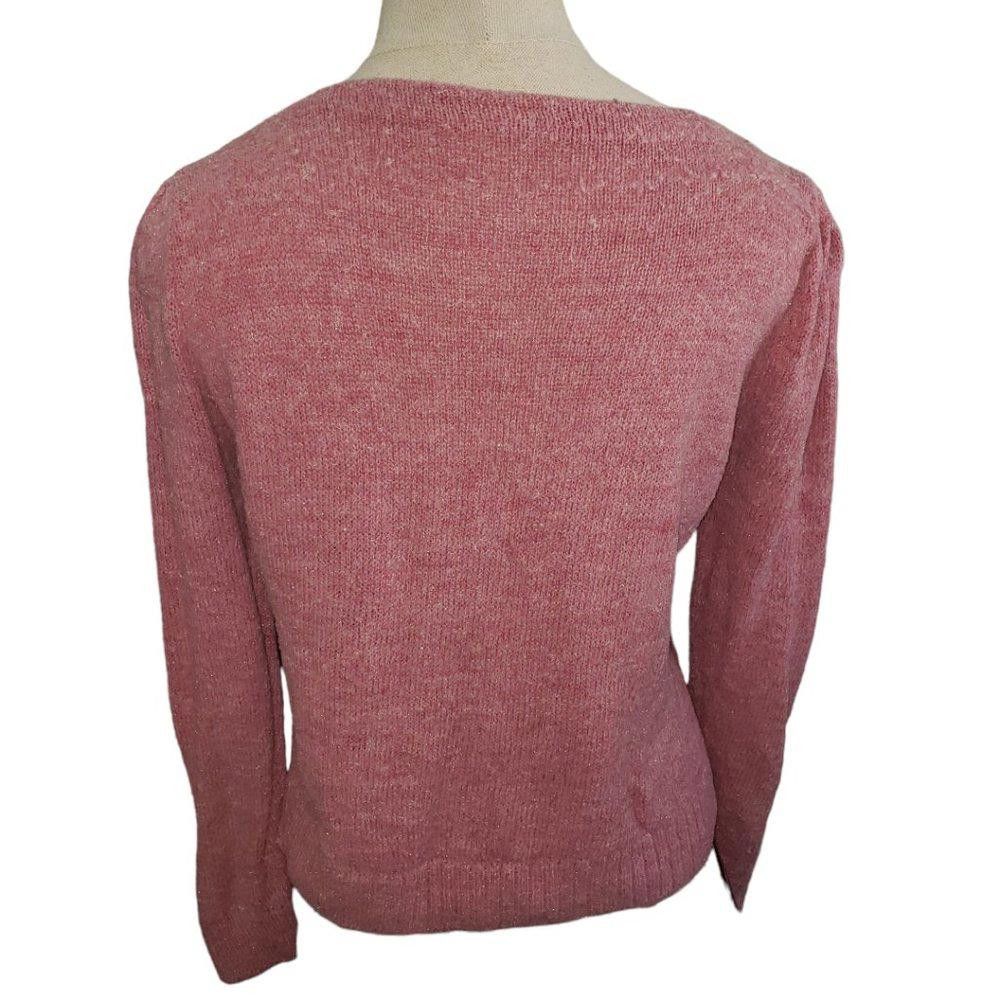 Designer CT780 Ladies Pink & Gray Argyle Pattern Sweater S/P Size S / US 4 / IT 40 - 4 Thumbnail