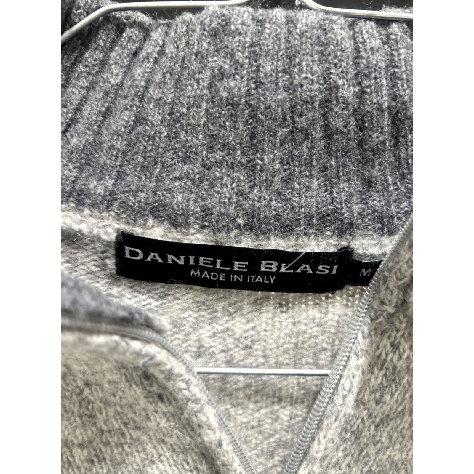 Vintage Daniele Blasi Men’s Wool Blend Knit Sweater Quarter Zip Gray Size XL Regular Holiday/Business/Casual Size US M / EU 48-50 / 2 - 2 Thumbnail