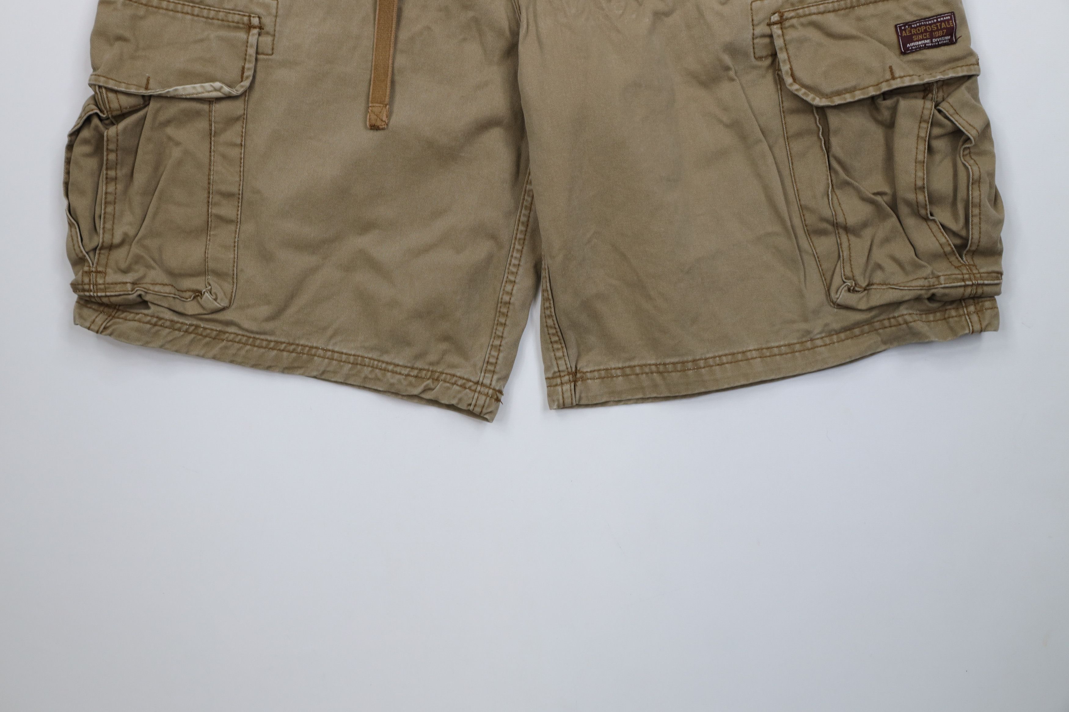 Aeropostale Vintage 90s Y2K Aeropostale Cargo Shorts Brown Cotton Size US 38 / EU 54 - 4 Thumbnail