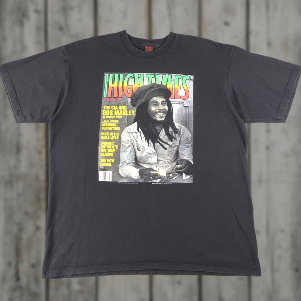 Vintage VINTAGE 2000s Bob Marley High Times Cover Black Cotton Graphic T Shirt XXL Unisex Hip Hop Style Made in USA Size US XXL / EU 58 / 5 - 1 Thumbnail