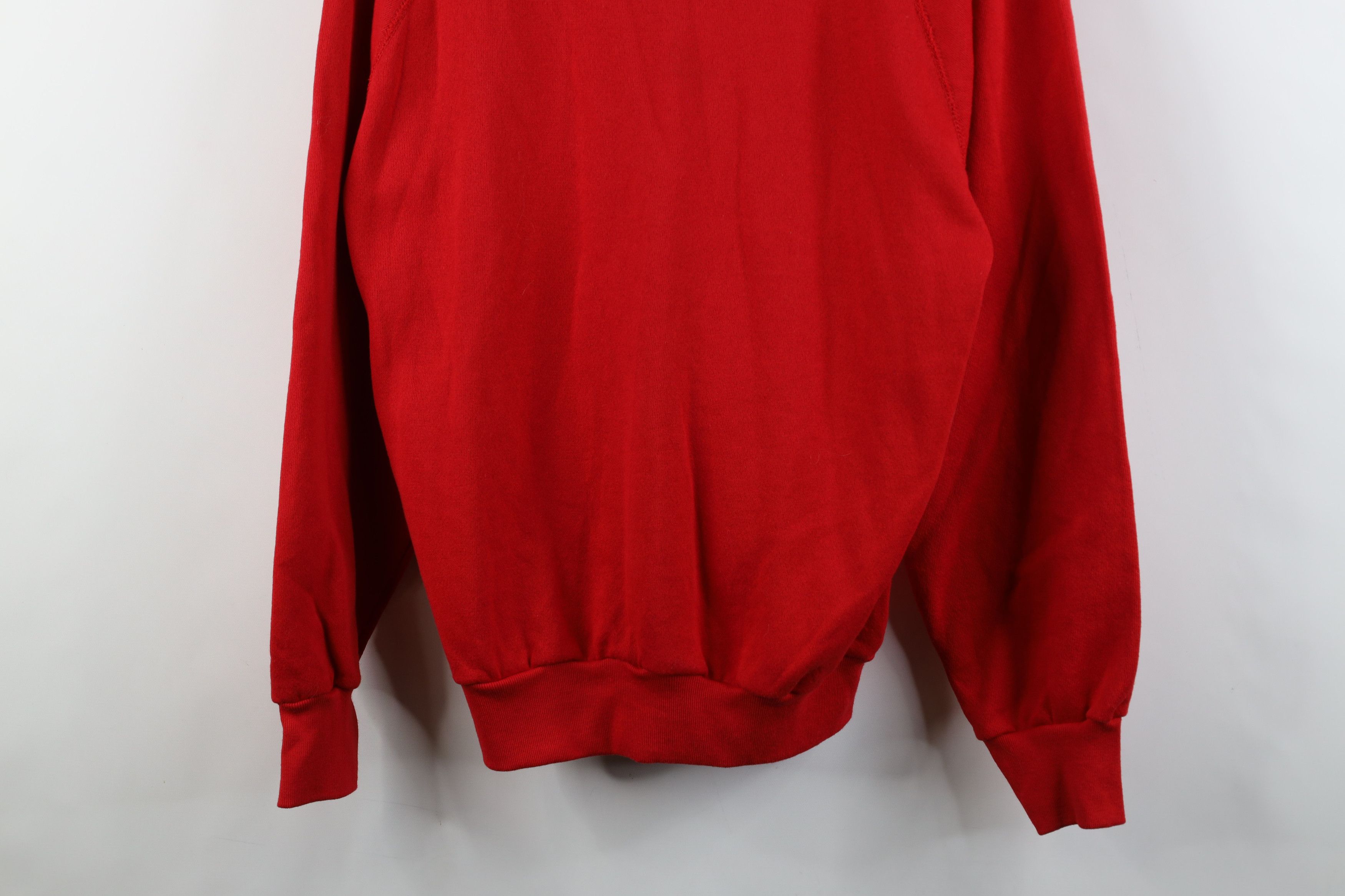 Vintage Vintage 90s Streetwear Raglan Crewneck Sweatshirt Red USA Size US L / EU 52-54 / 3 - 3 Thumbnail