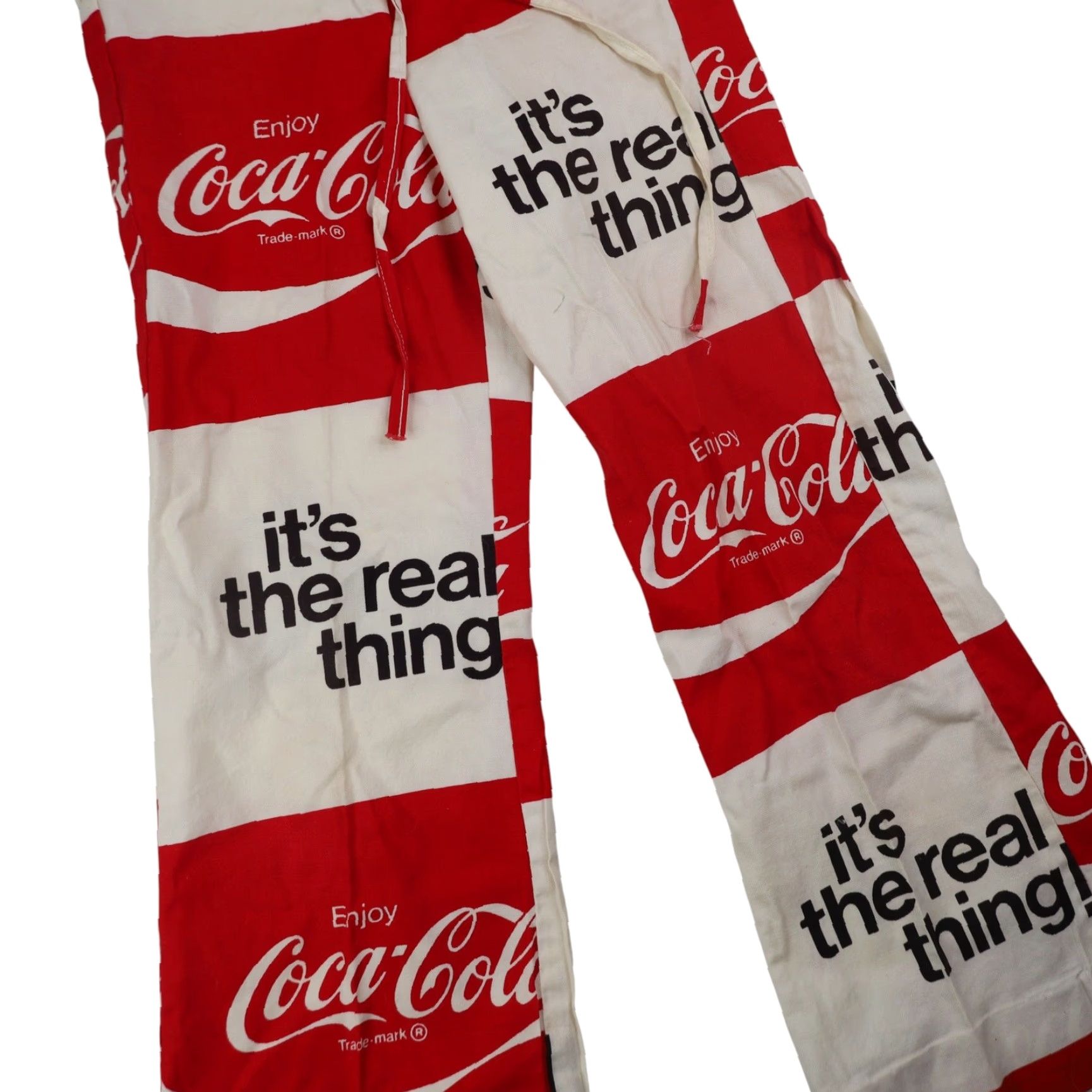 Vintage VINTAGE True Coca-Cola Womens Bell Bottoms 27 All Over Print White 27x24 Mens? Size 27" / US 4 / IT 40 - 3 Thumbnail