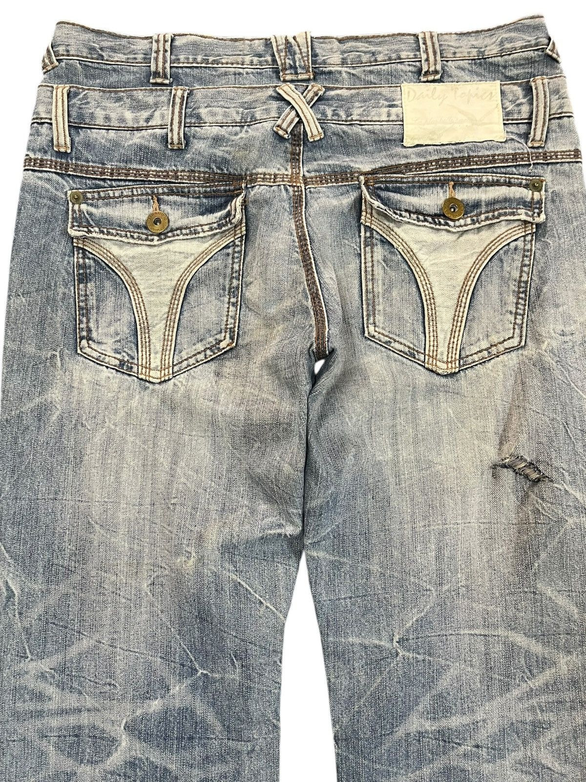If Six Was Nine Vintage Daily Topics Double Waist Ripped Distressed Denim Size US 36 / EU 52 - 7 Thumbnail