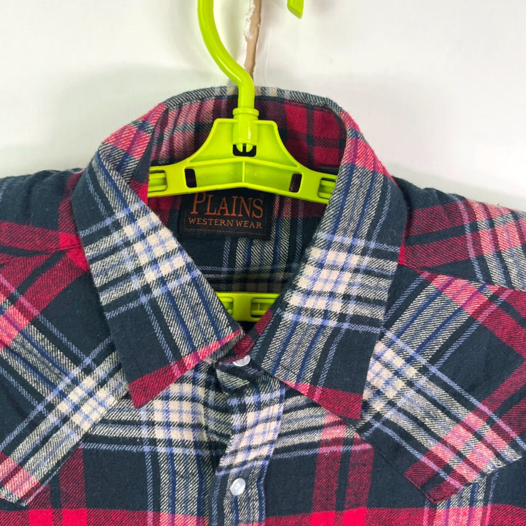 Vintage Plains Wester Wear Button-Up Flannel Shirt Mens Size L Red/Blue Plaid Classic Western Size US L / EU 52-54 / 3 - 3 Thumbnail