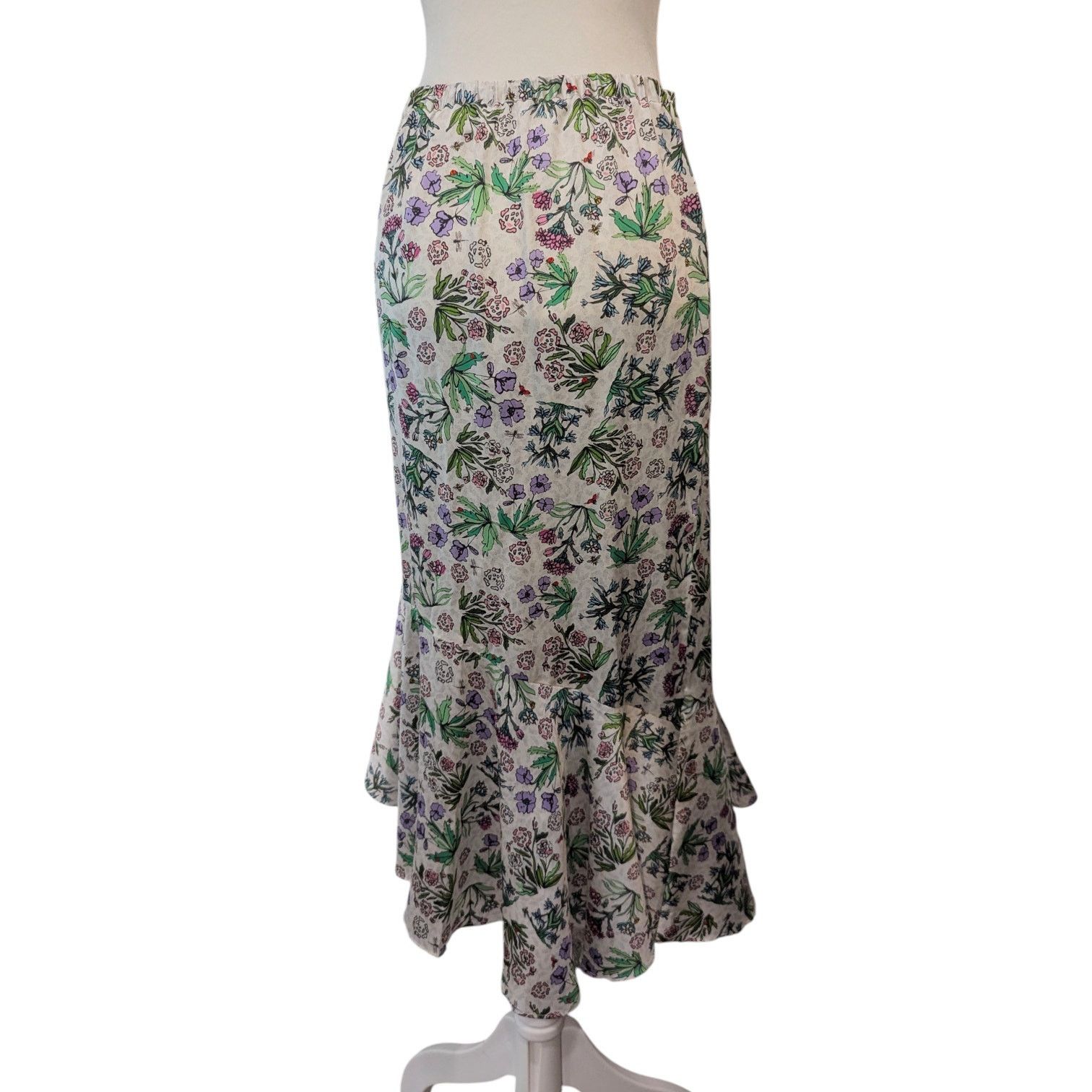 Other Jessica Russell Flint Celia's Garden Spring Bias Silk Skirt Size 28" / US 6 / IT 42 - 2 Thumbnail