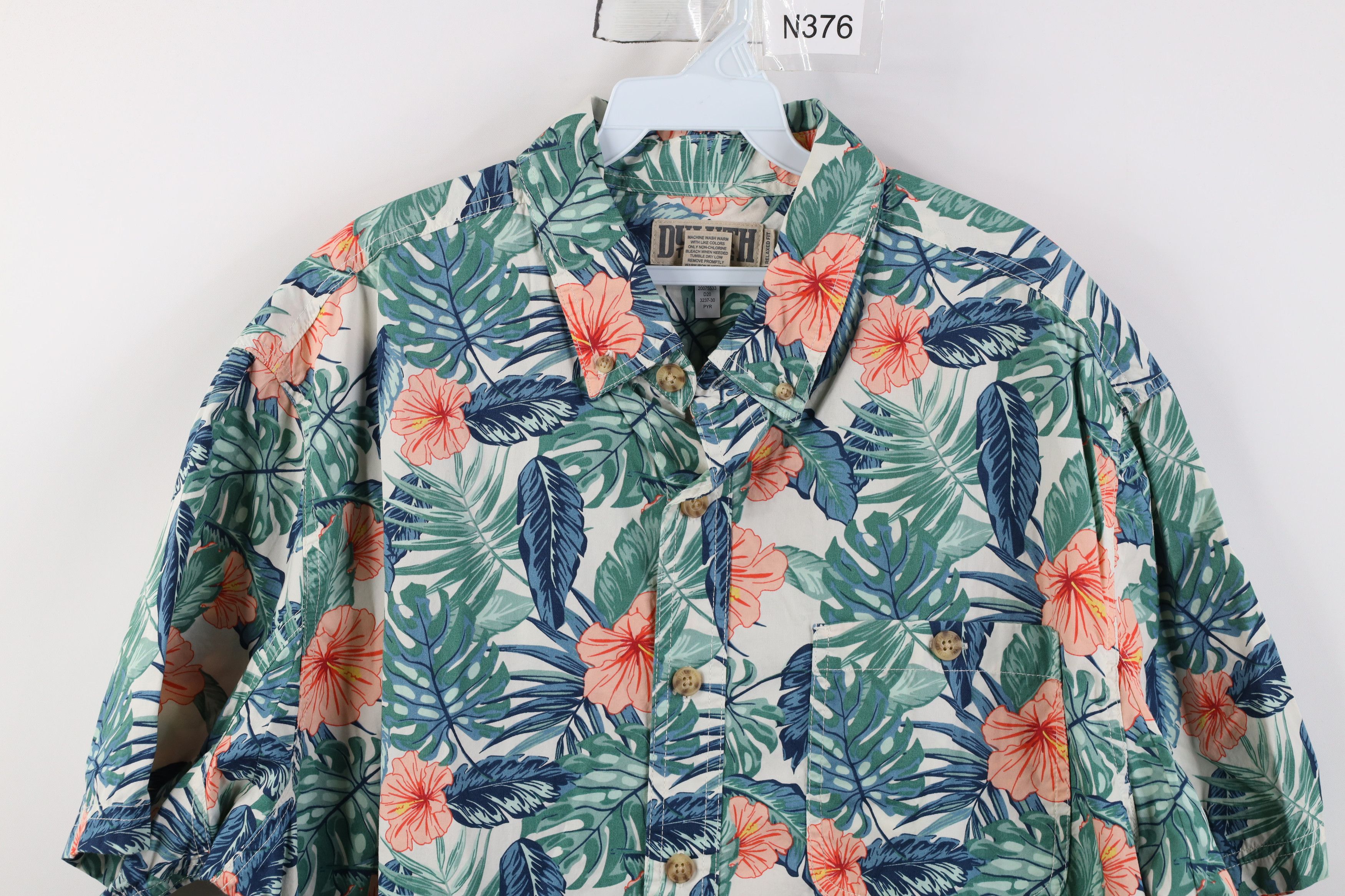 Duluth Trading Company Duluth Trading Co Gusseted Hawaiian Button Shirt Luau Flower Size US XL / EU 56 / 4 - 2 Thumbnail