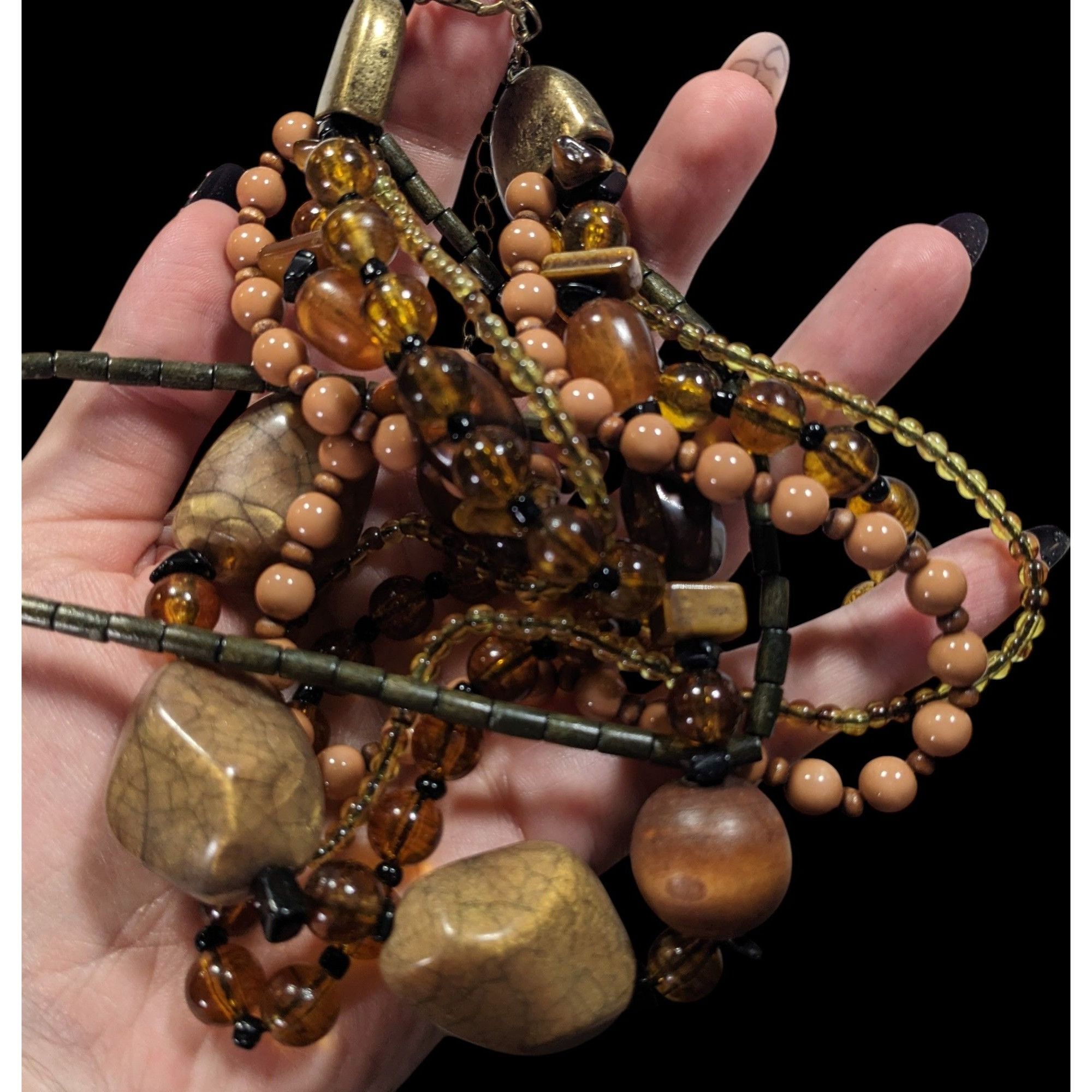 Nordstrom Nordstrom Bohemian Earthy Chunky Multilayer Beaded Necklace Size ONE SIZE - 5 Thumbnail