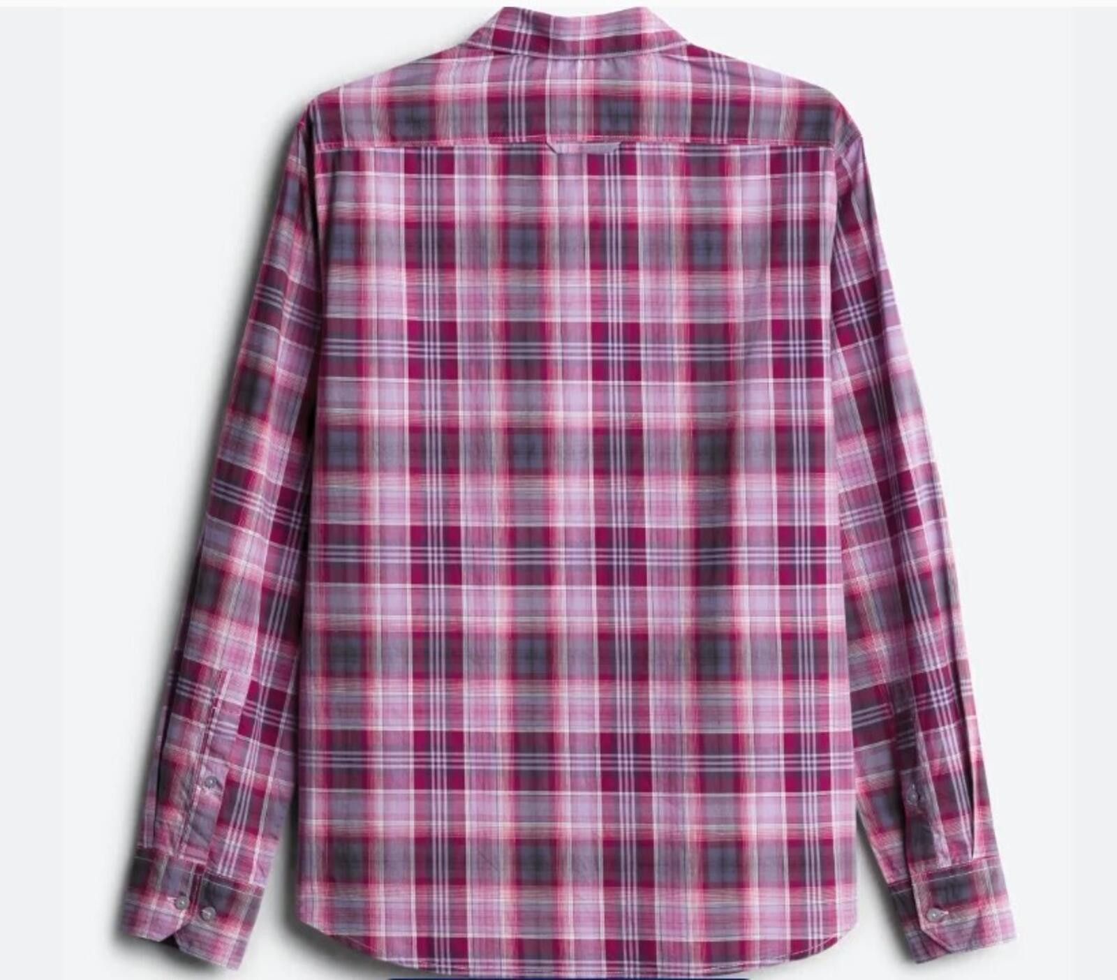 Flag & Anthem Men's 3XL Long Sleeve Red Plaid Button Up Shirt - Cranberry Size US XXL / EU 58 / 5 - 2 Thumbnail