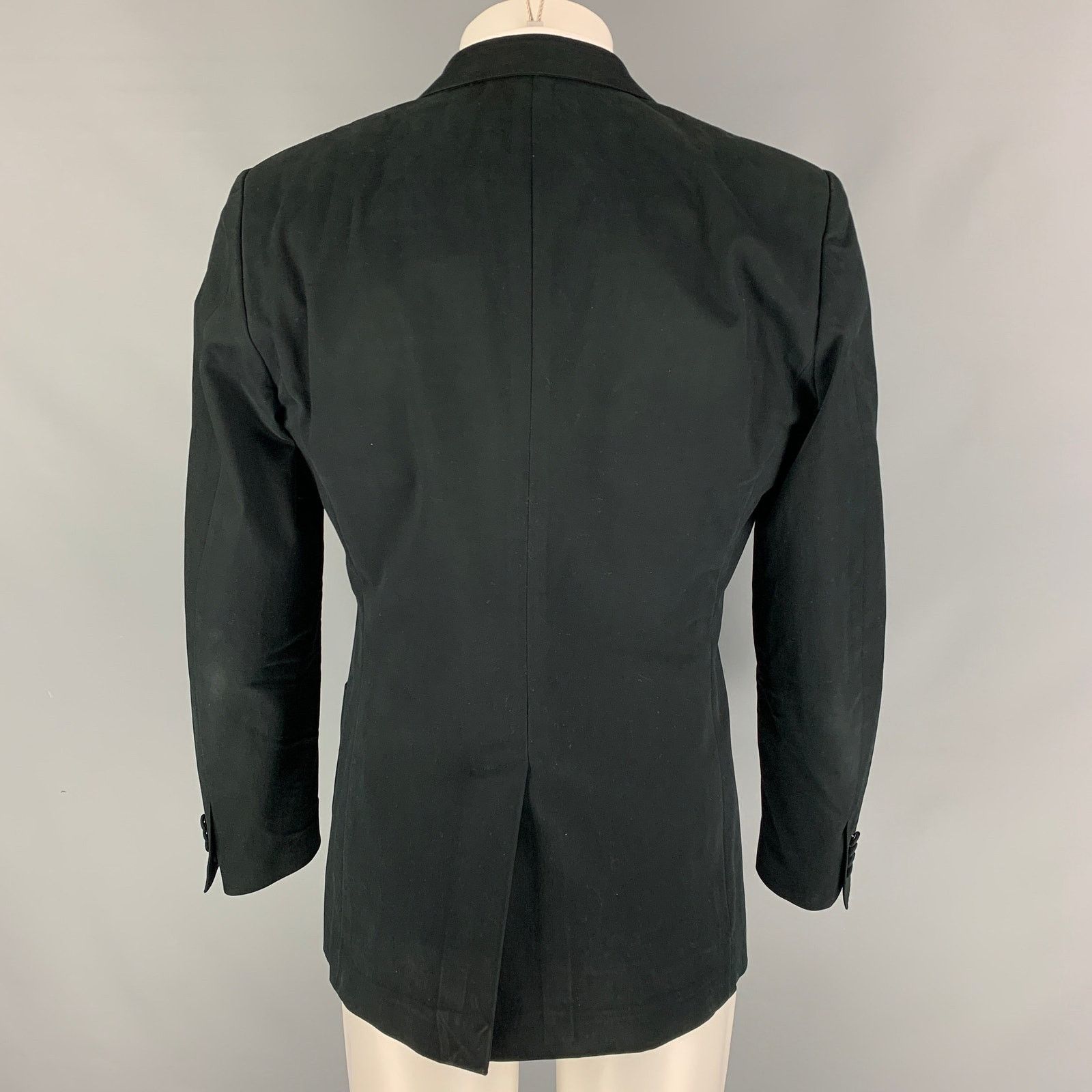 Dolce & Gabbana Size 40 Black Cotton Blend Notch Lapel Sport Coat Size 40R - 3 Thumbnail