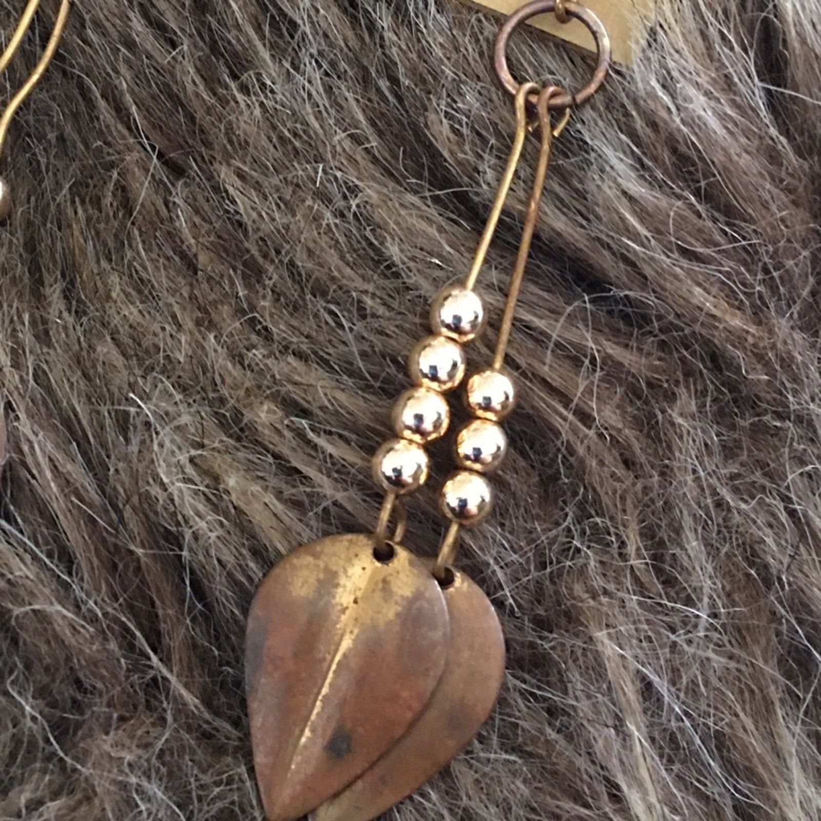 Vintage Vintage repurpose leaf design drop earrings Size ONE SIZE - 5 Thumbnail
