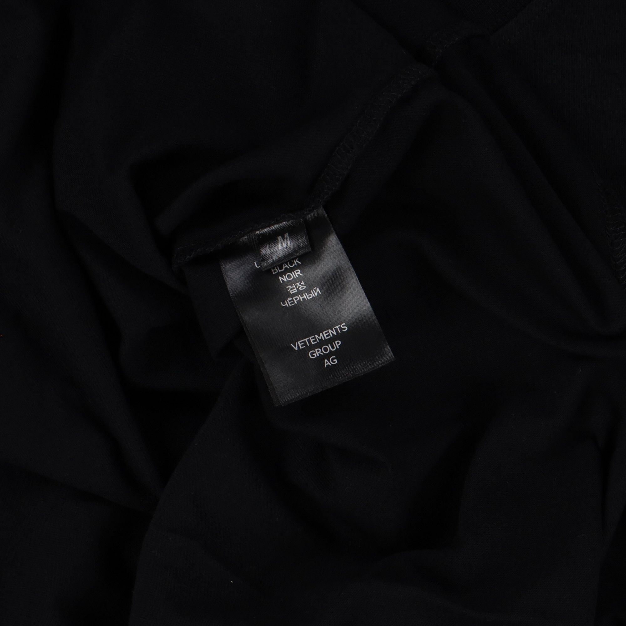 Vetements Black Embroidered Solidarity Logo Oversized T-Shirt Size M / US 6-8 / IT 42-44 - 9 Thumbnail