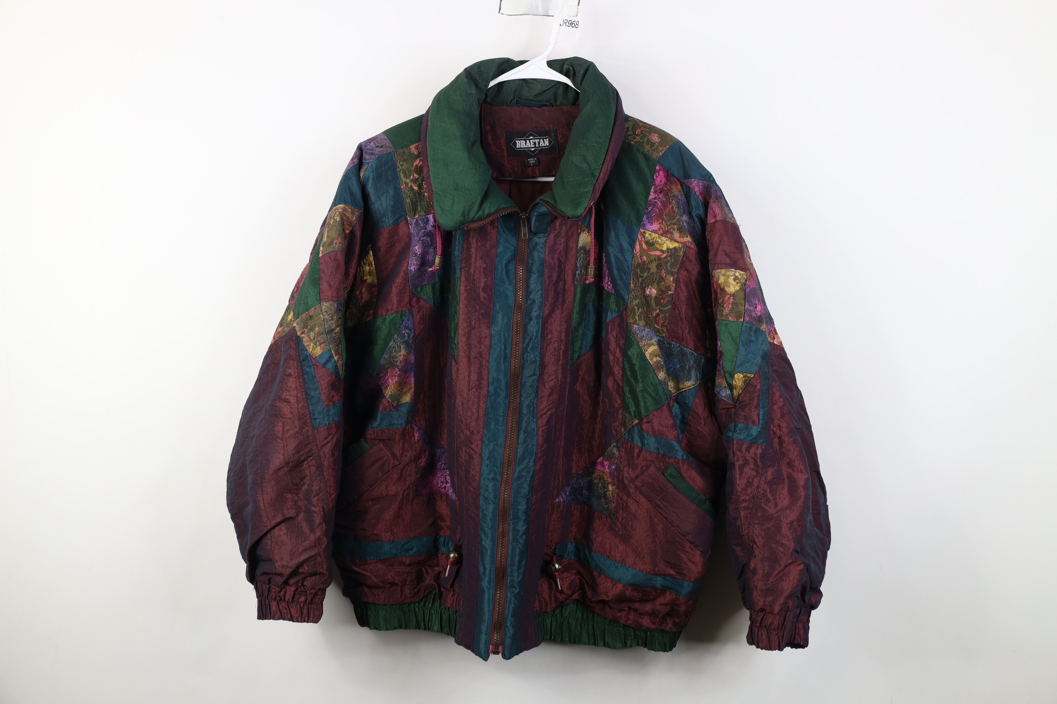 Vintage Vintage 90s Streetwear Patchwork Flower Bomber Jacket Size L / US 10 / IT 46 - 1 Thumbnail